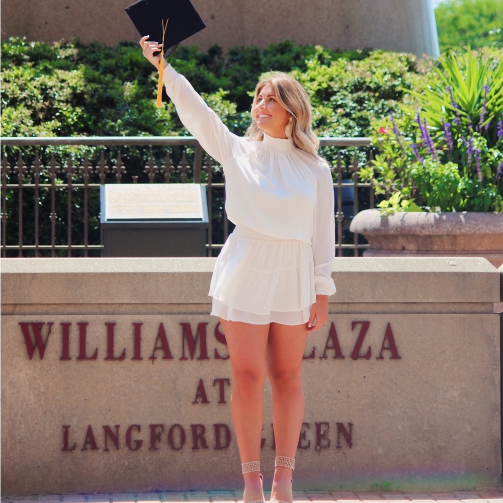 White Smock Turtleneck Dress